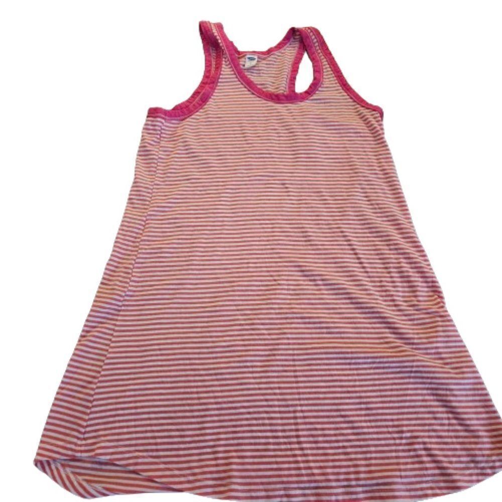 Old Navy Women's Pink & White Striped pajama nightgown Sleepshirt Size Small